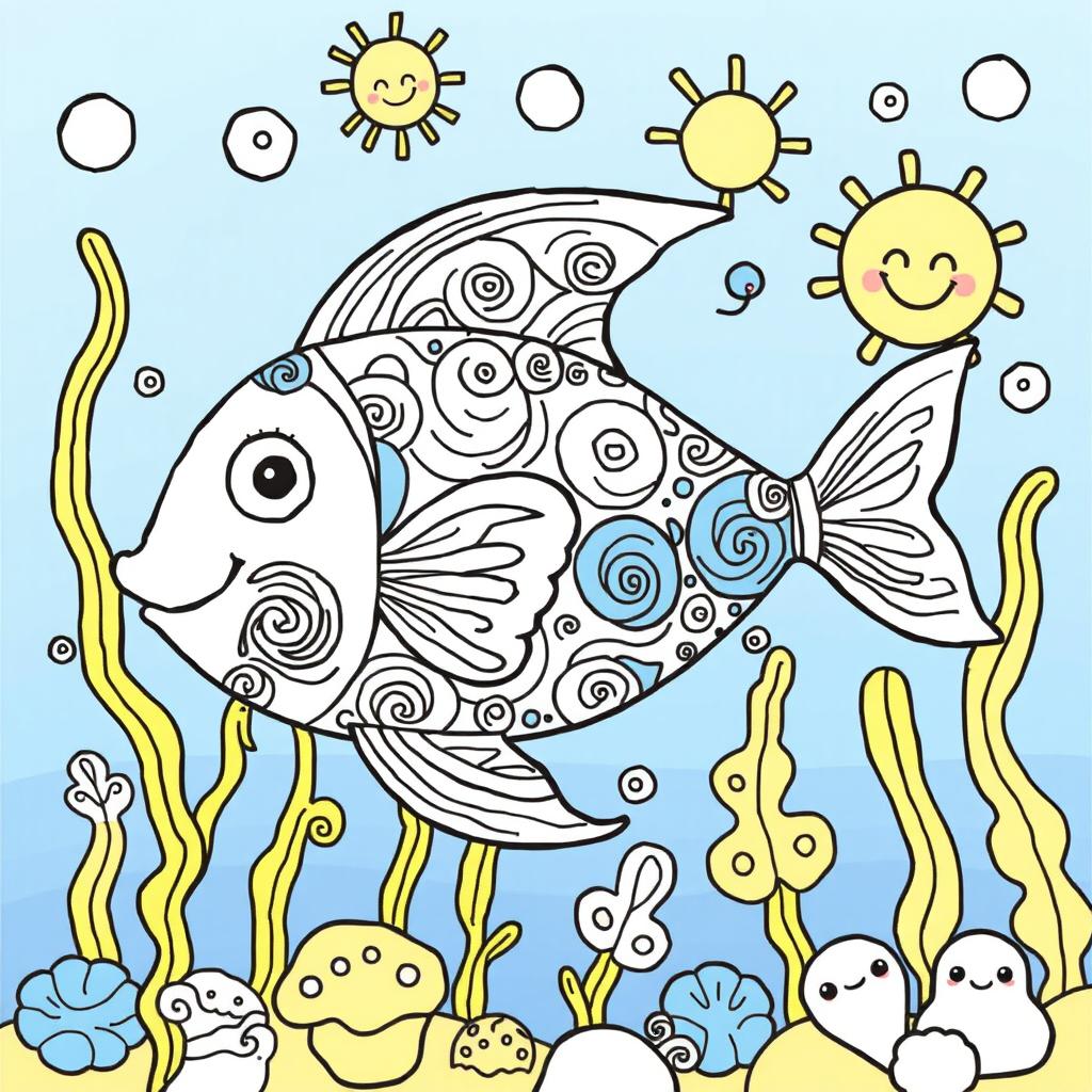 Dive into Creativity: Whimsical Fish Coloring Book