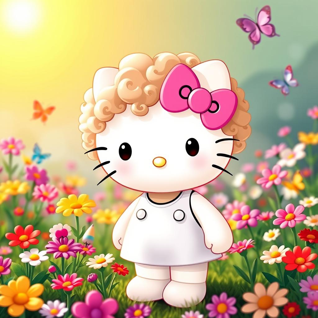 Adorable Hello Kitty with Curly Hair