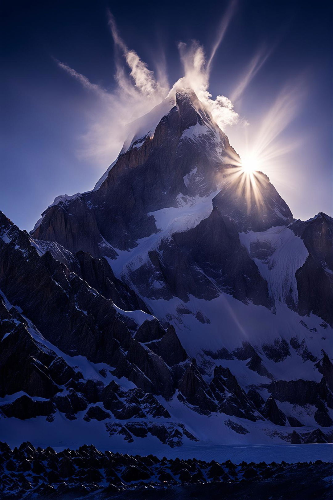 Rise and Conquer: Sun-Kissed Summit of Mount Everest