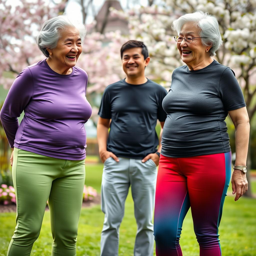 Stylish Smiles: Grandmothers in Colorful Leggings