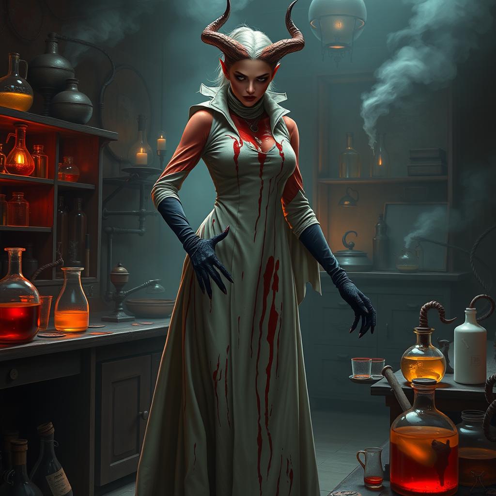 Eerie Elegance: The Demonic Mad Scientist