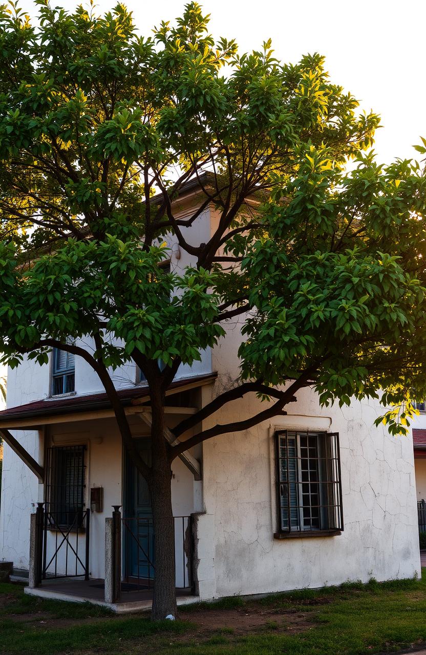 Timeless Charm: Old House with Majestic Tree