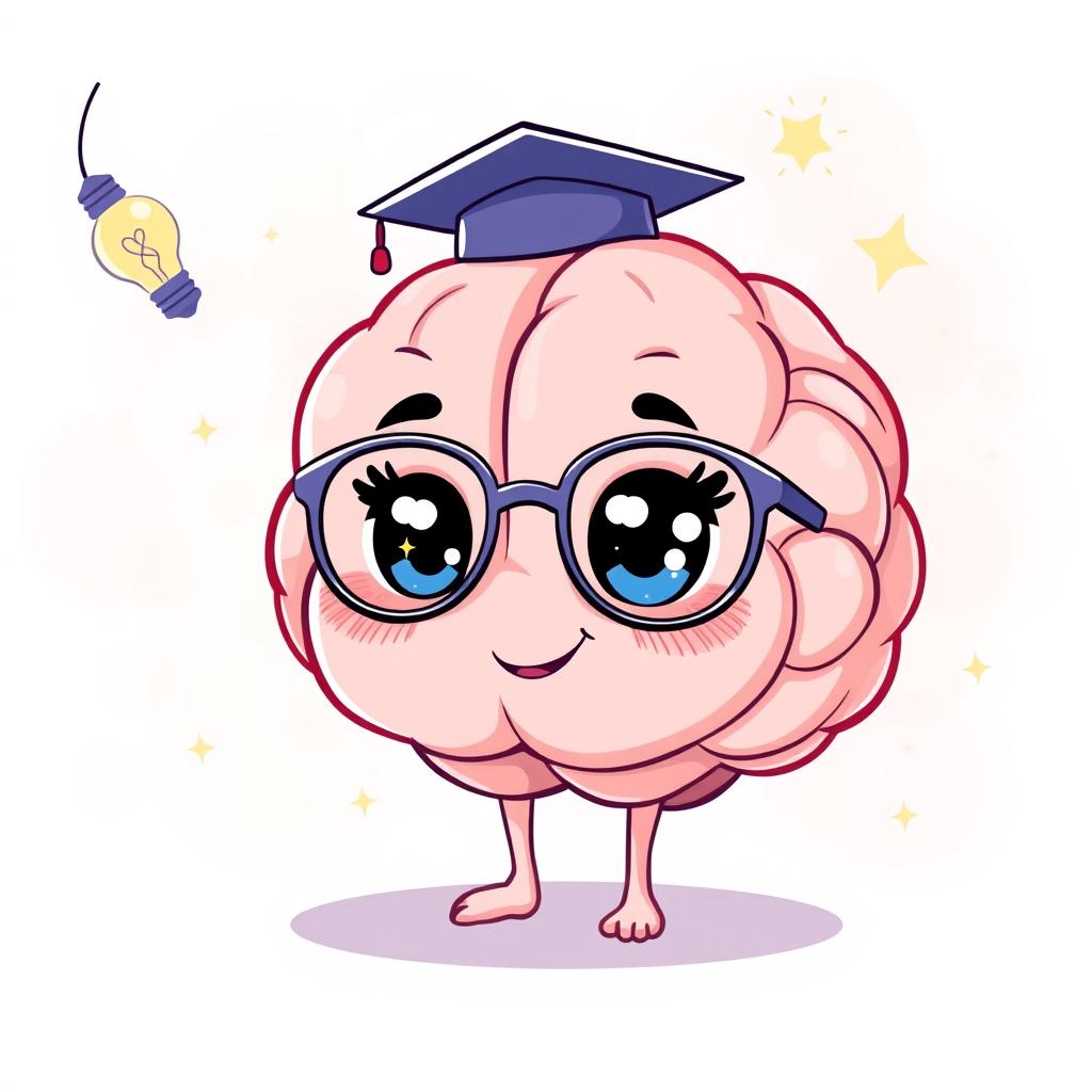 Adorable Cartoon Brain: Cute Character Design