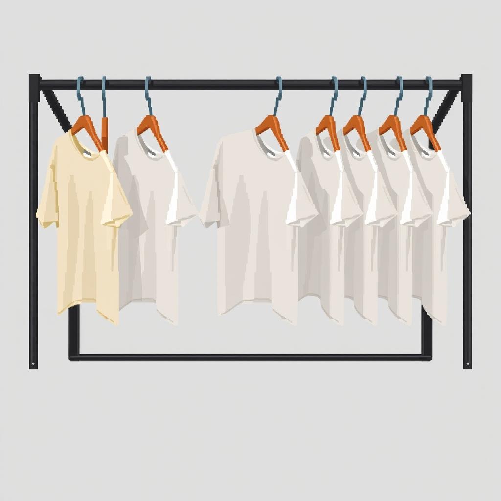 Chic Pixel Art Clothing Rack