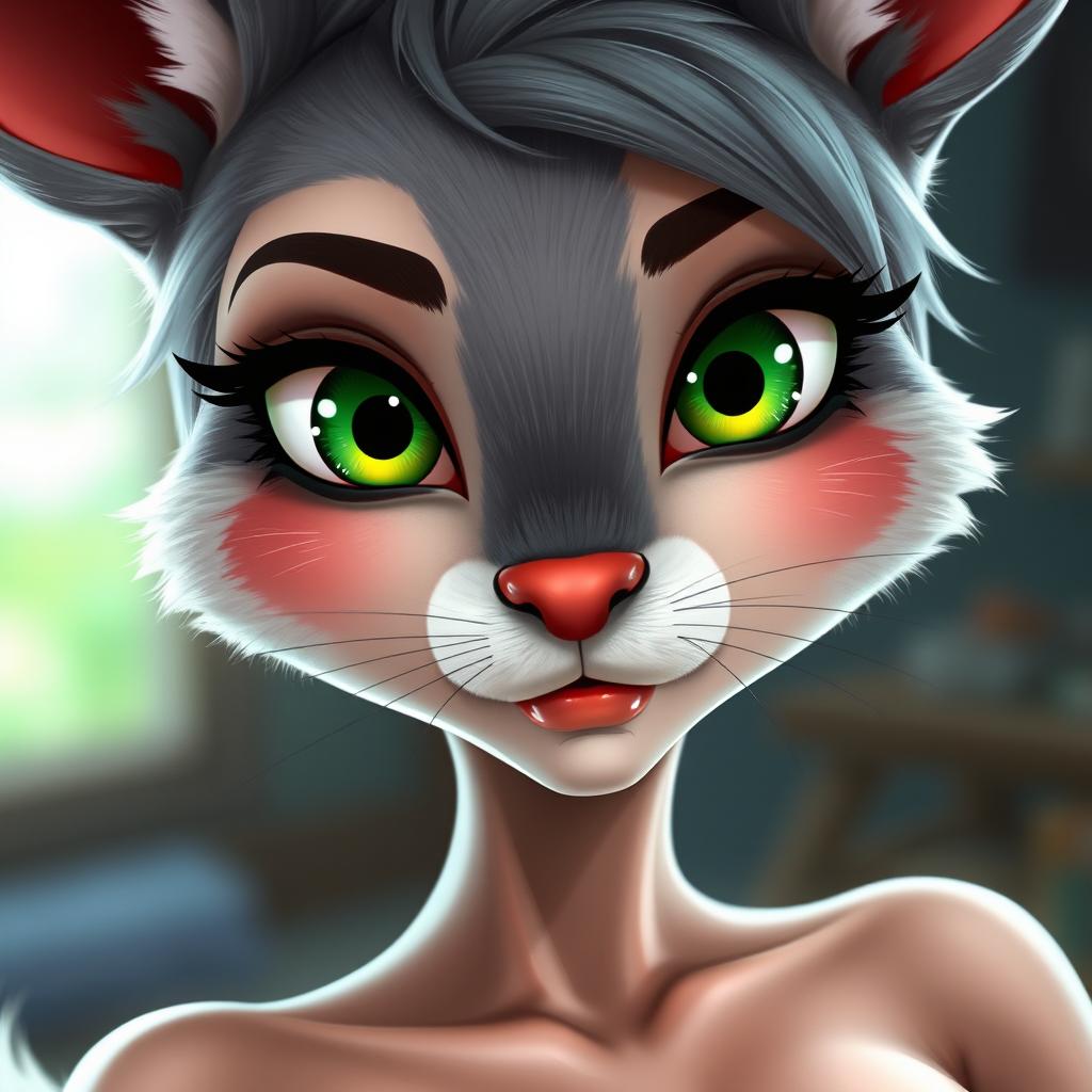 Seductive Bunny-Fox Hybrid Portrait