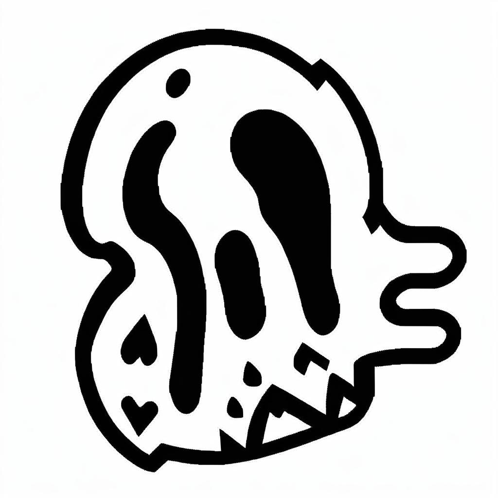 Stylish Ghostly Skull Illustration