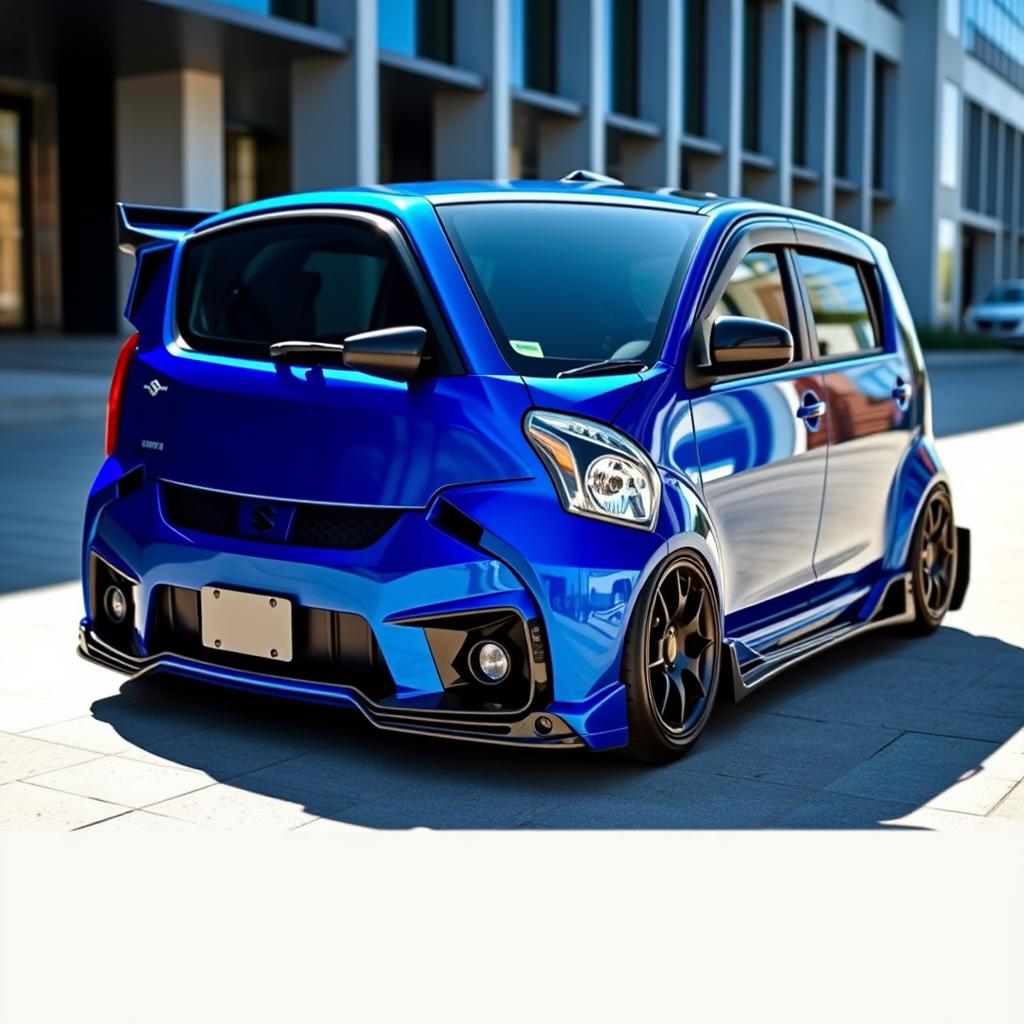 Revamped Suzuki Alto: Bold Blue and Black Modification