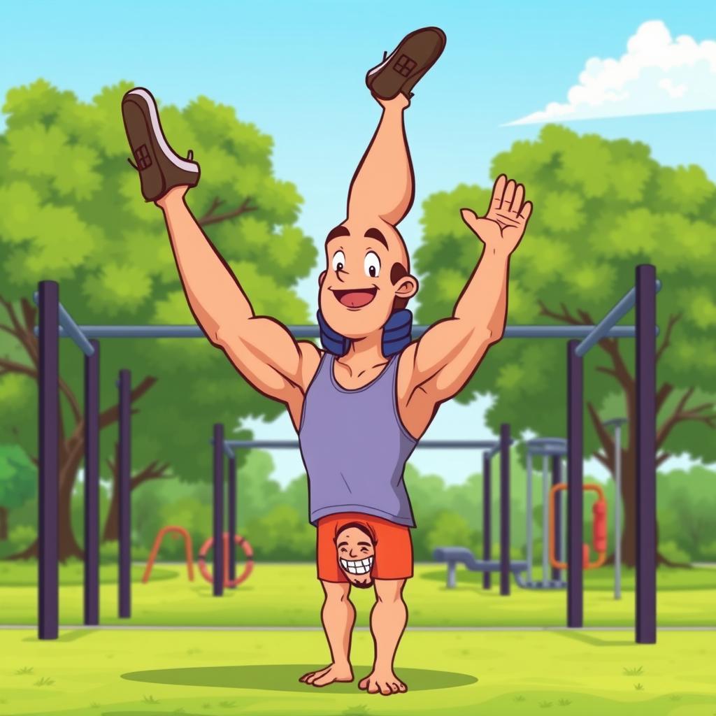 Master the Handstand: Cartoon Calisthenics in Action