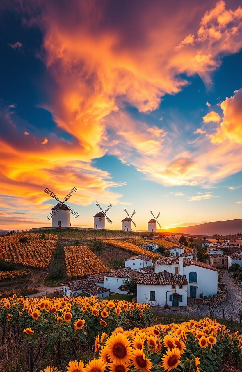 Enchanting Castilla la Mancha: Windmills at Sunset