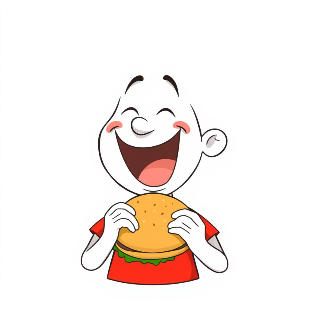 Joyful Munching: Cartoon Characters Burger Bliss