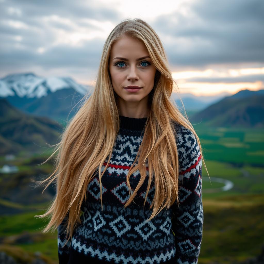 Empowered Beauty in Iceland: A 30-Year-Old Woman in Nature
