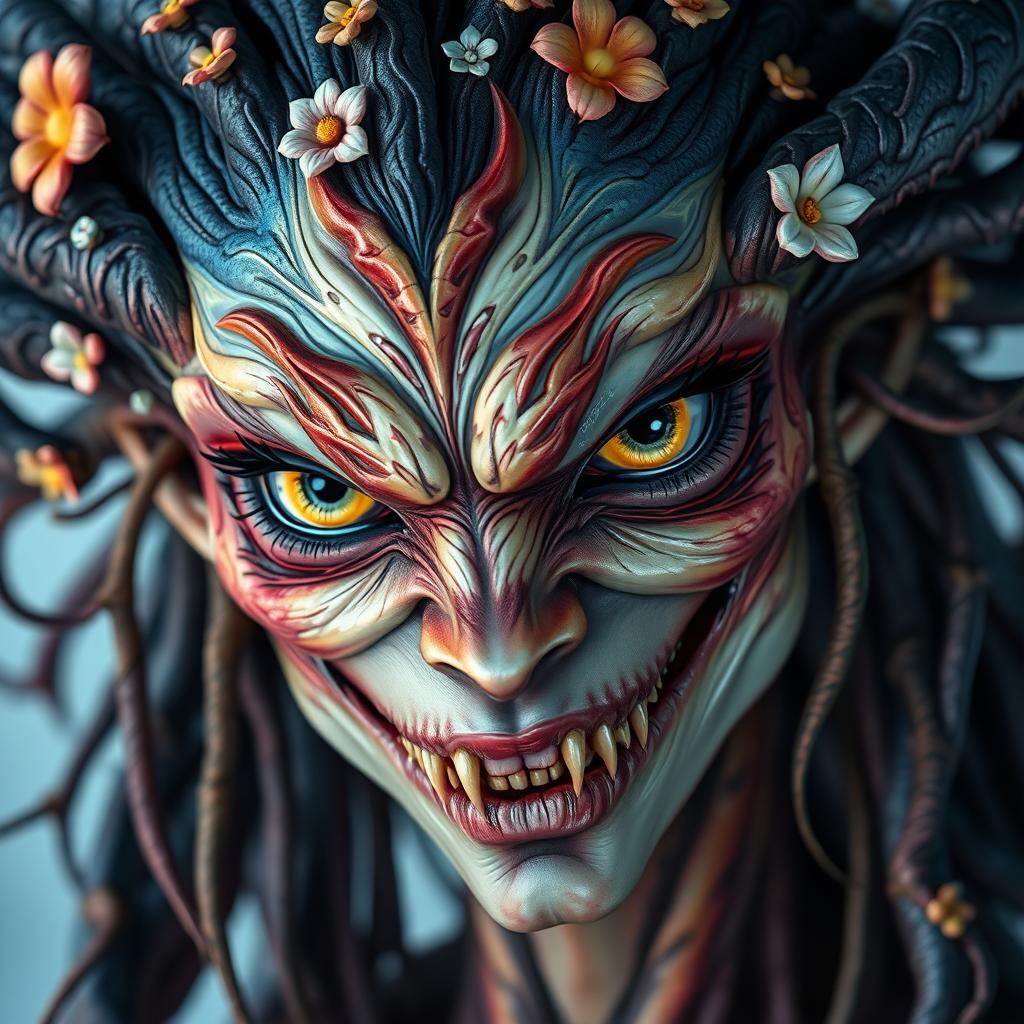 Intricate Portrait of a Female Monster