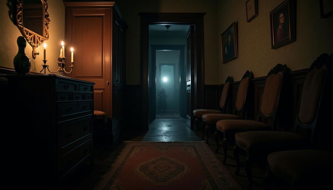 Chilling Hallway: The Haunting Beauty of an Old-Fashioned House