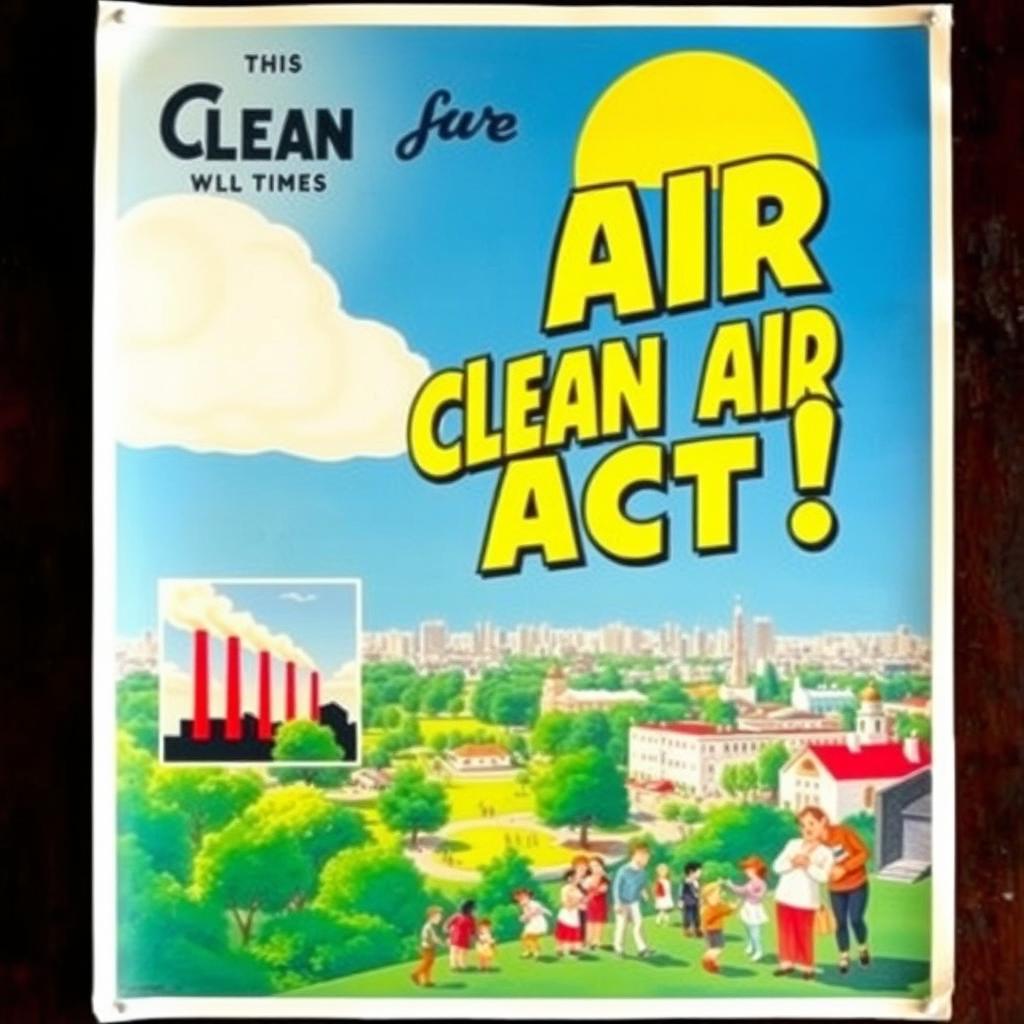 Breathe Easy: 1950s Vintage Clean Air Act Poster