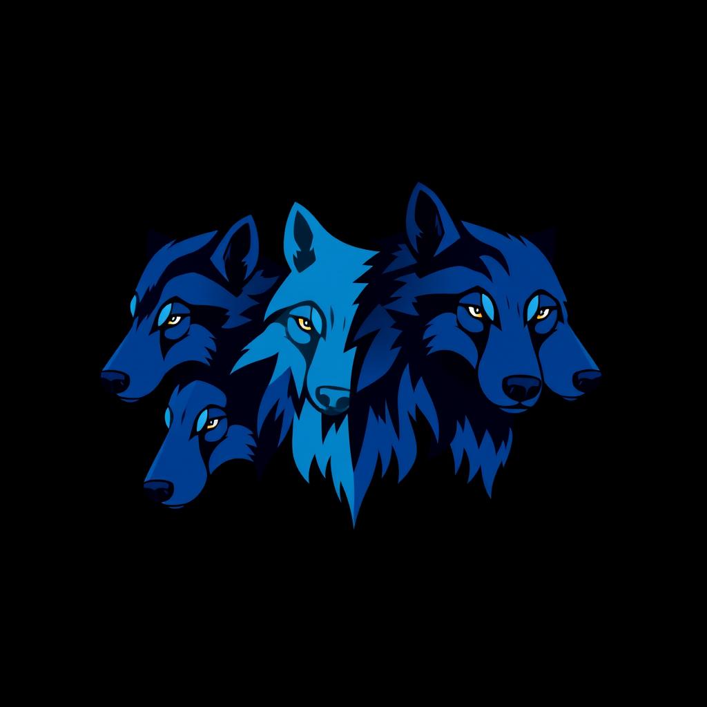 Dynamic Wolf Pack Logo Design