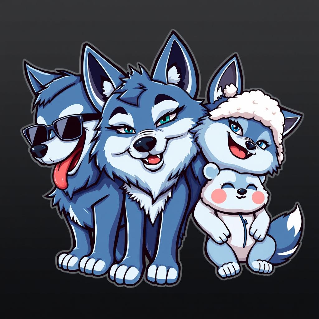 Discover the Charm of Our Anime Wolf Caricature Logo