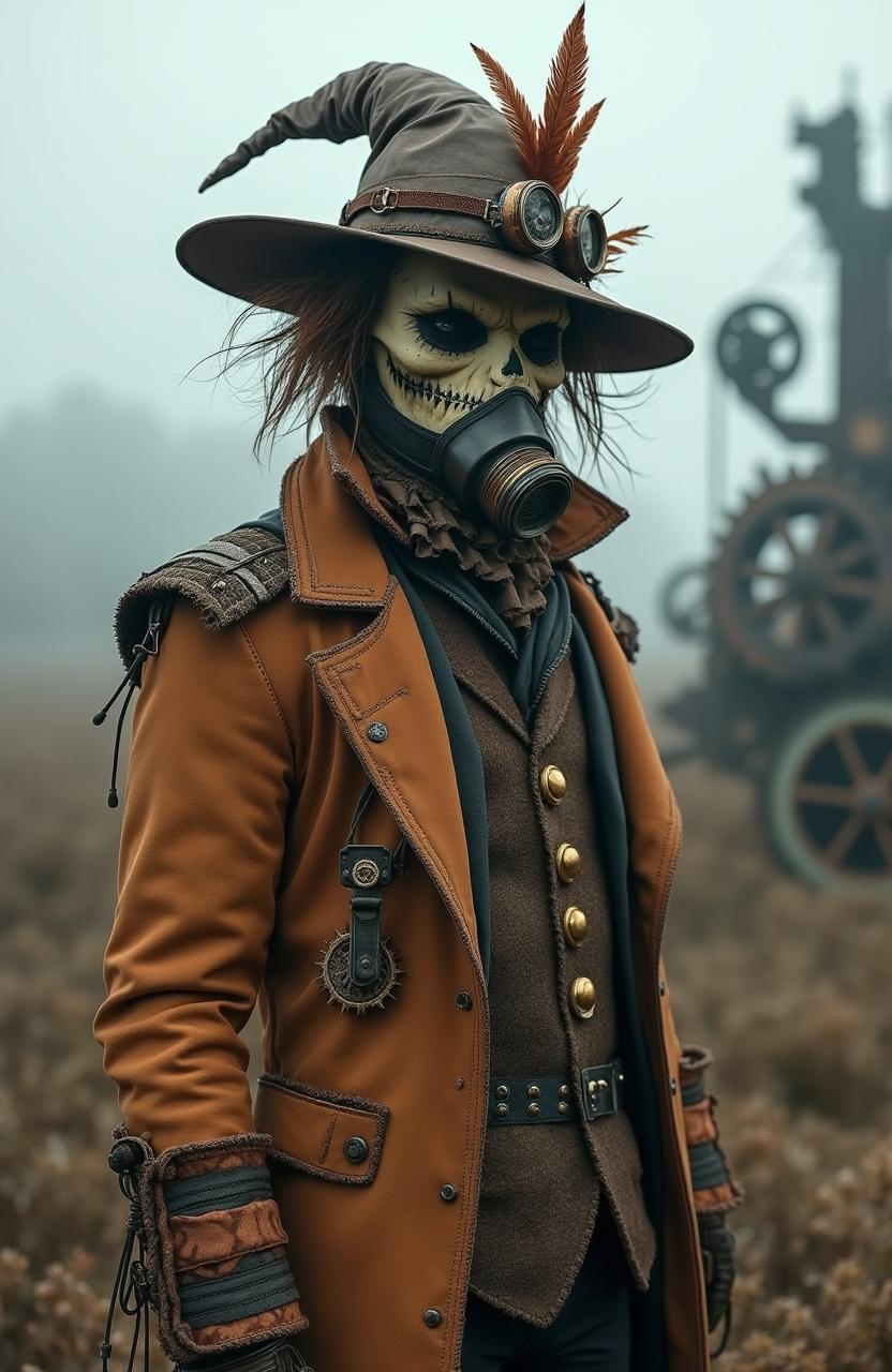 Steampunk Scarecrow: A Rustic Industrial Fusion