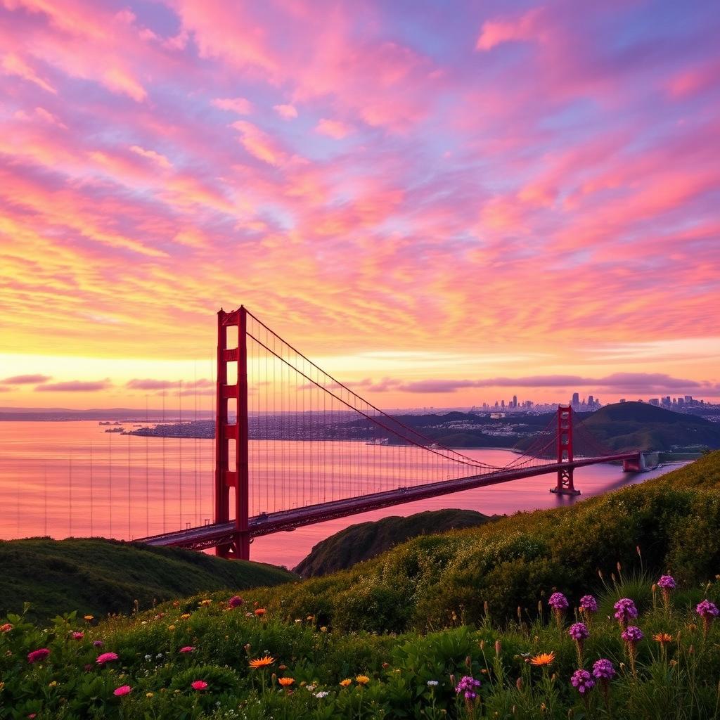 Stunning Sunset at Golden Gate Bridge