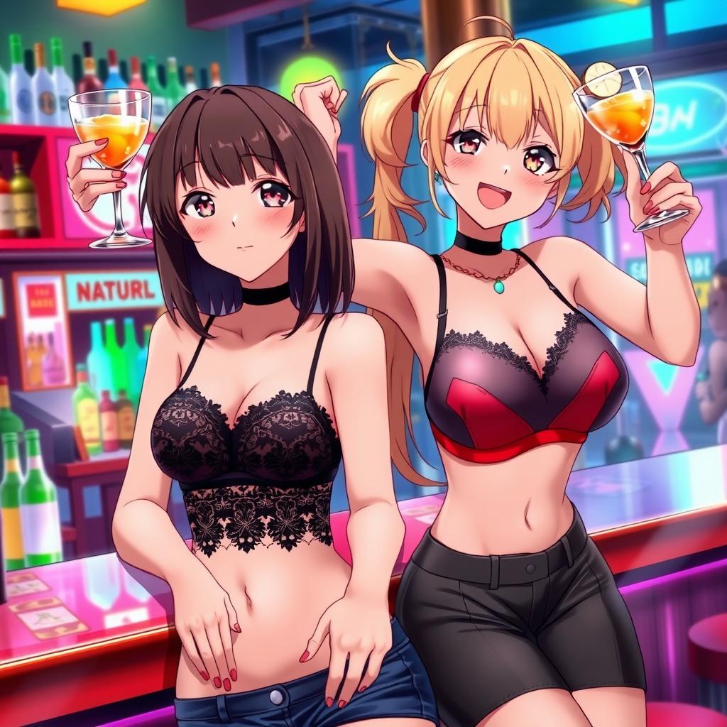 Vibrant Anime Bar Vibes: Meet the Characters