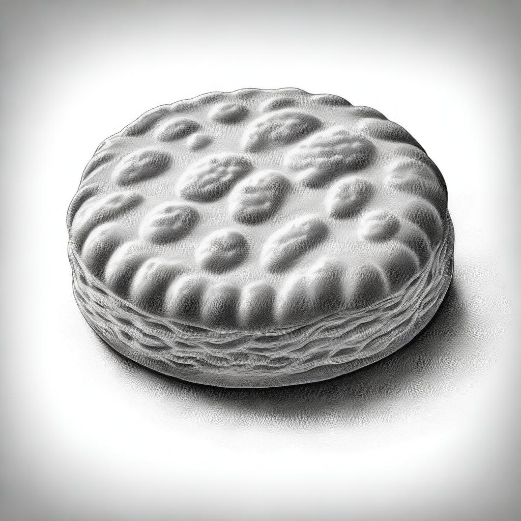 Delicate Details: A High-Definition Pencil Drawing of a Biscuit