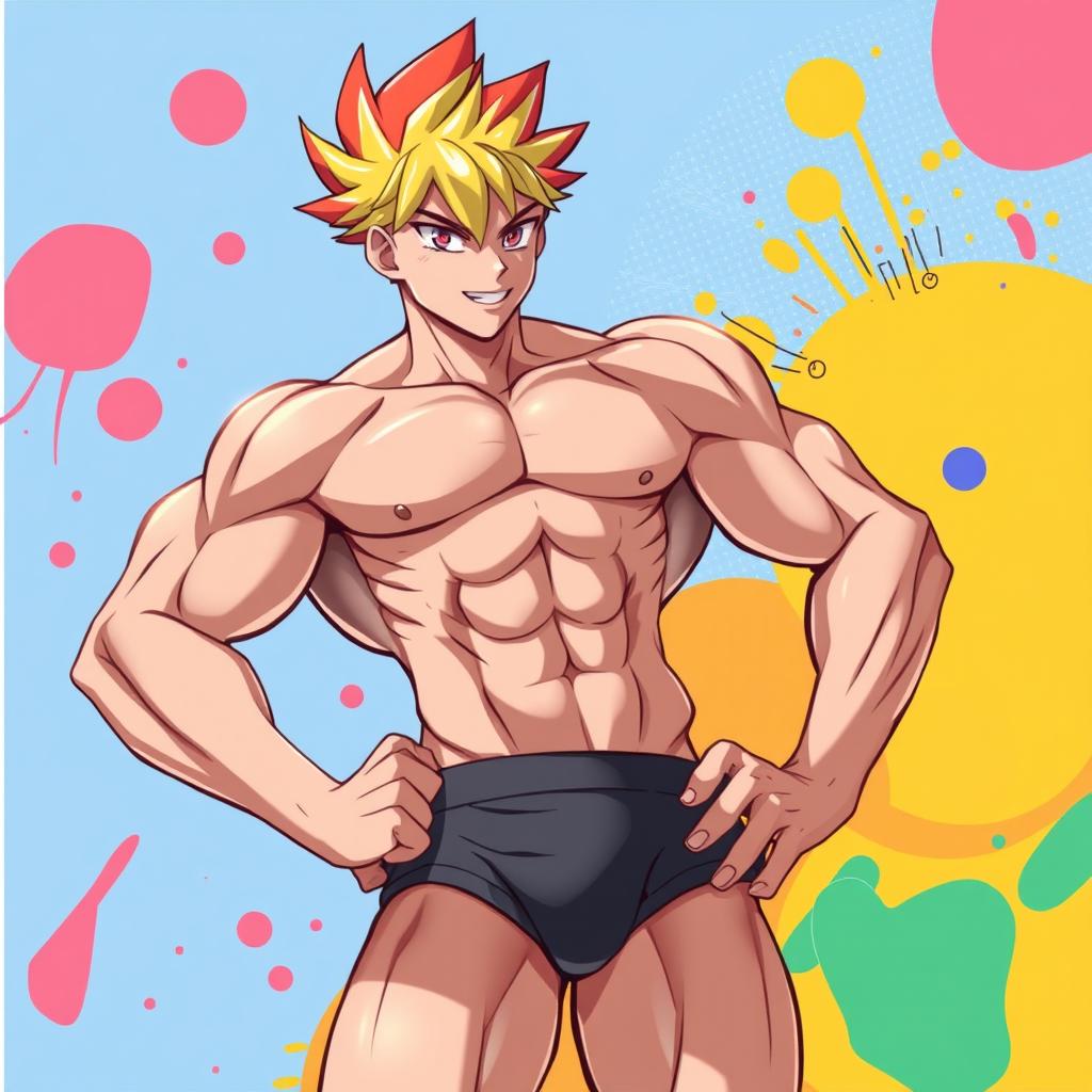 Unleash the Power: Muscular Anime Boy