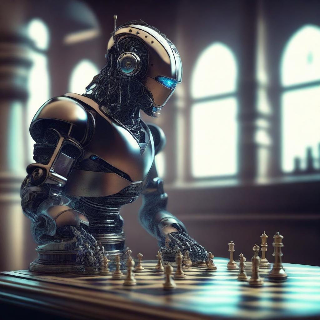 The Silent Strategist: A Steampunk Chess Match