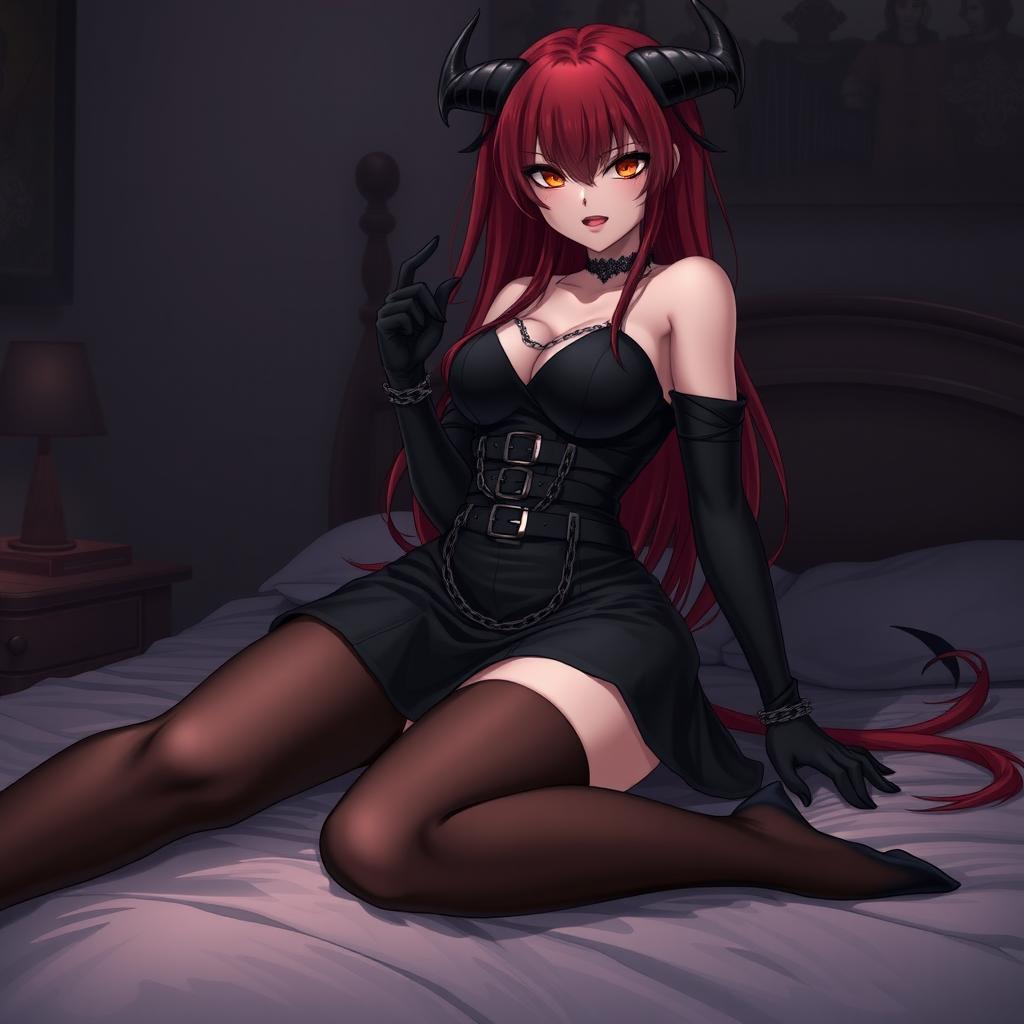 Seductive Gothic Anime Demon Girl