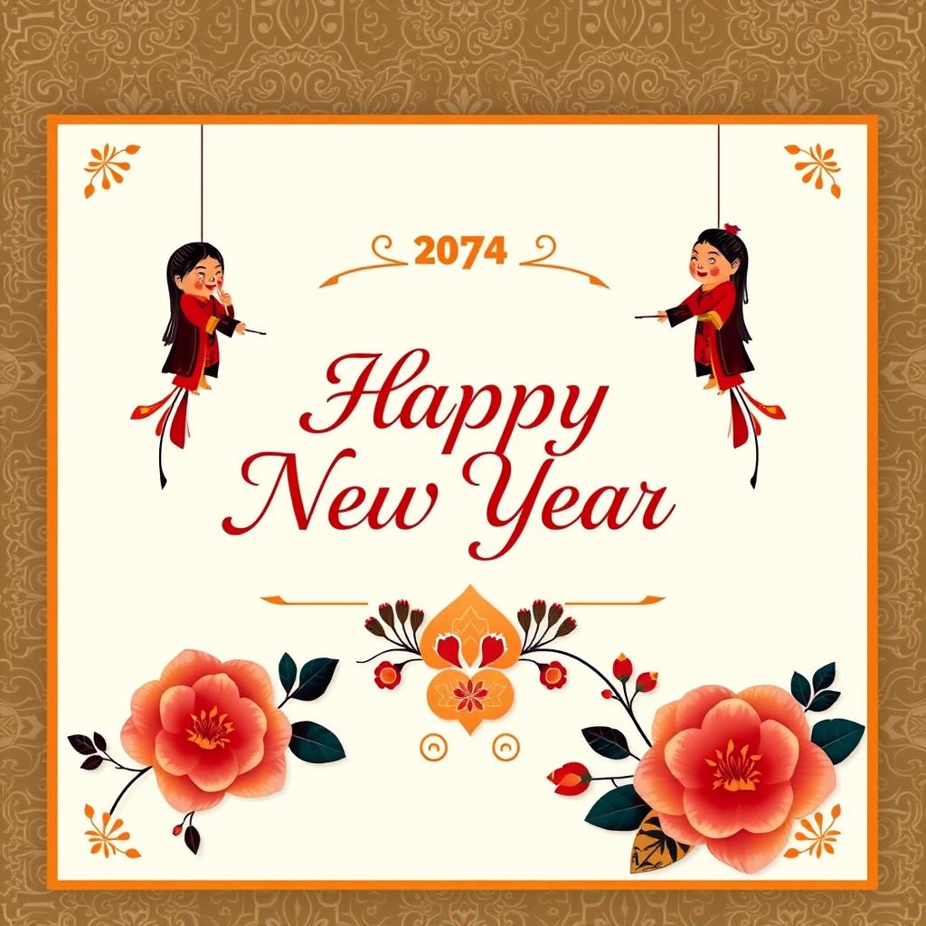 Celebrate 2024: Festive New Year Card Design