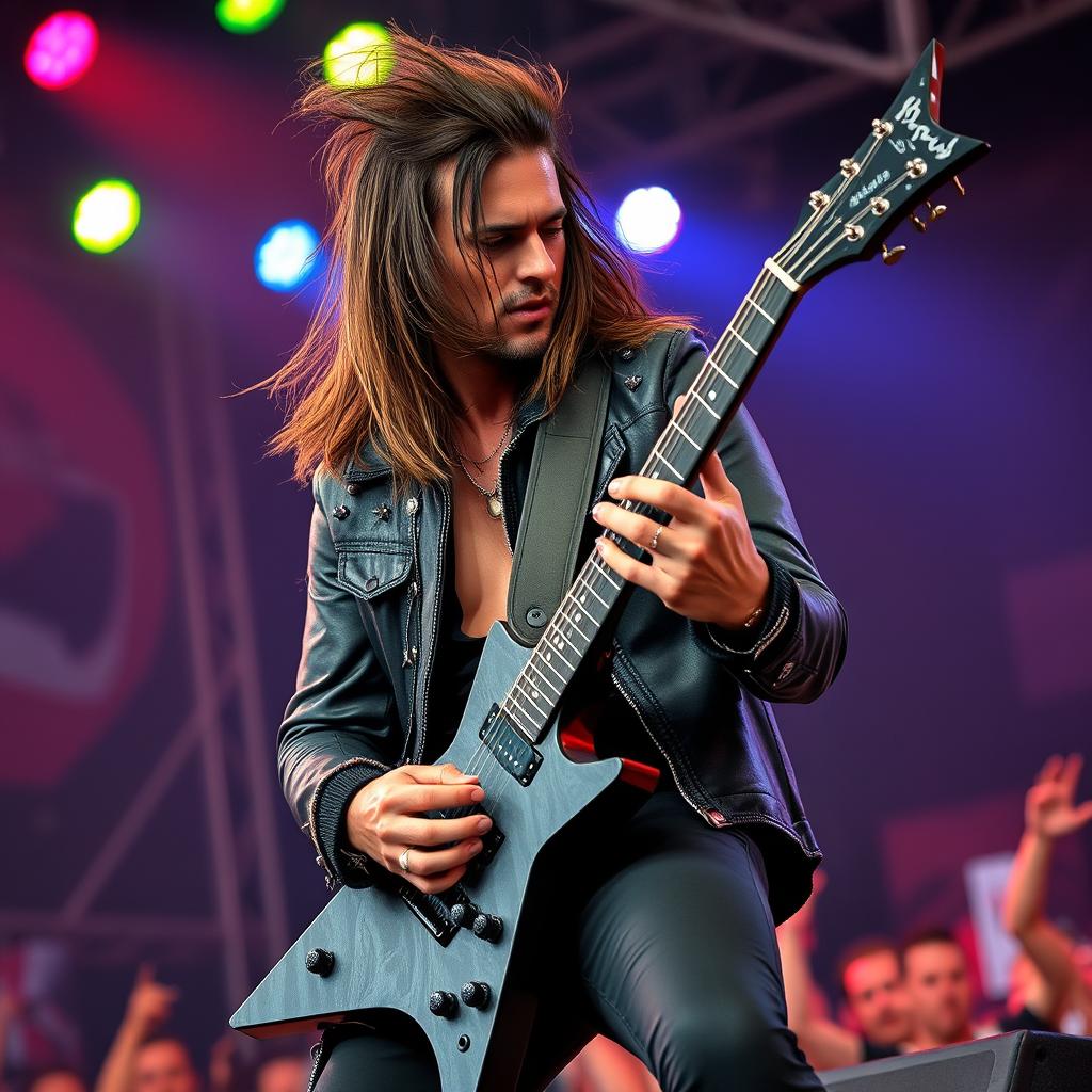 Unleash the Sound: Heavy Metal Guitarist in Action