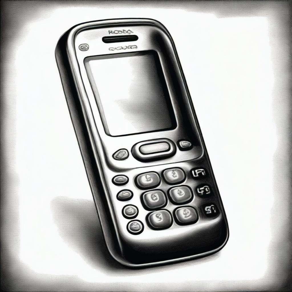 Timeless Connection: Vintage Nokia Phone Drawing