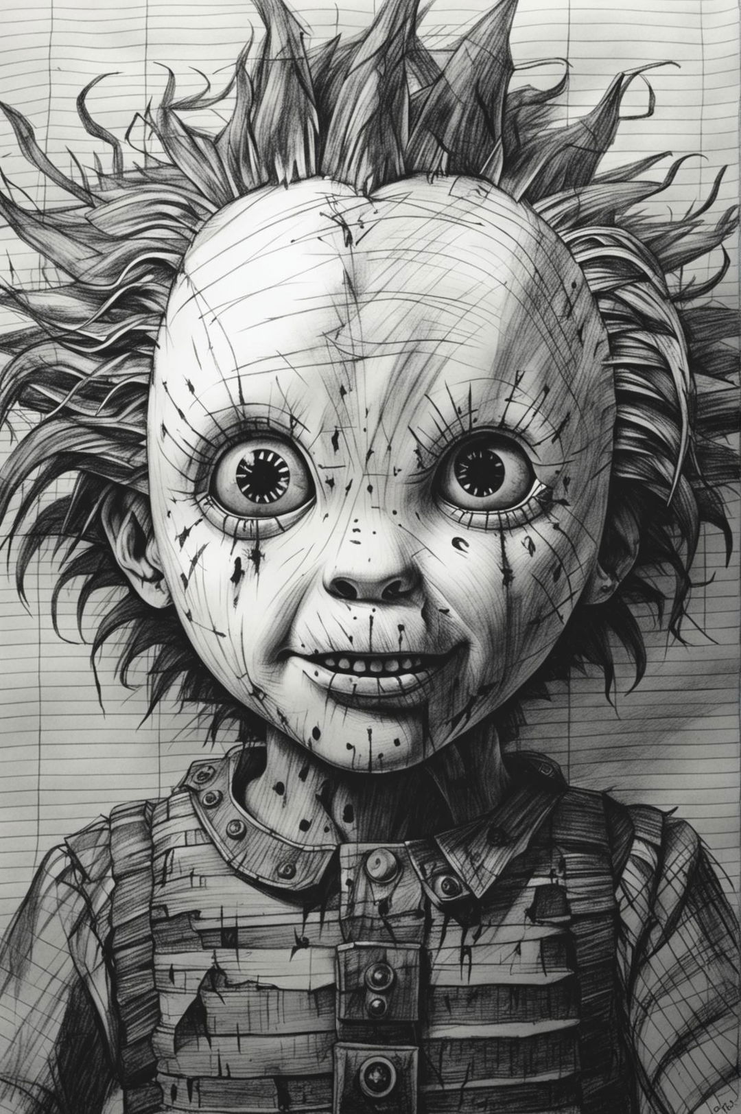 Brutal Realism: Chucky Pencil Drawing