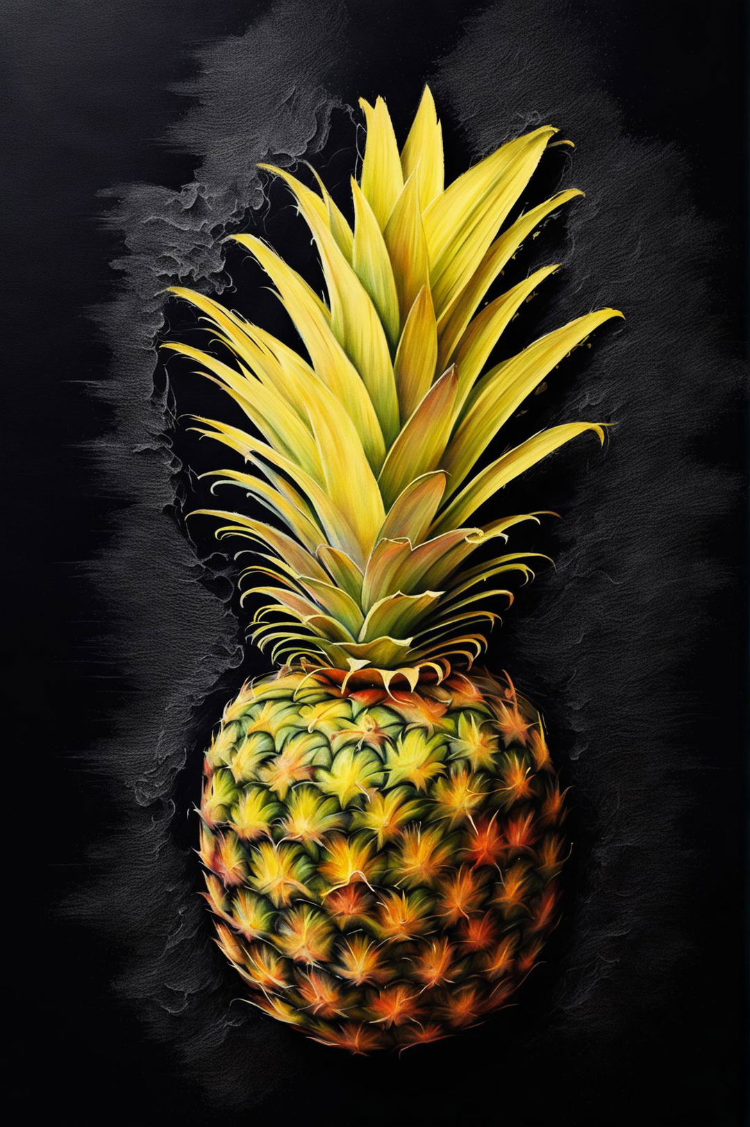 Whimsical Pineapple: A Delightful Chalk Drawing