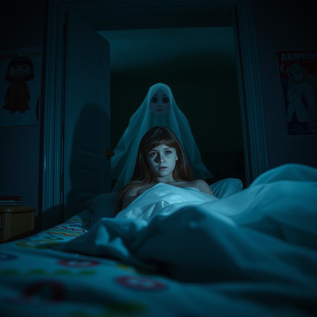 Haunting Encounter: Ghostly Figure in Doorway