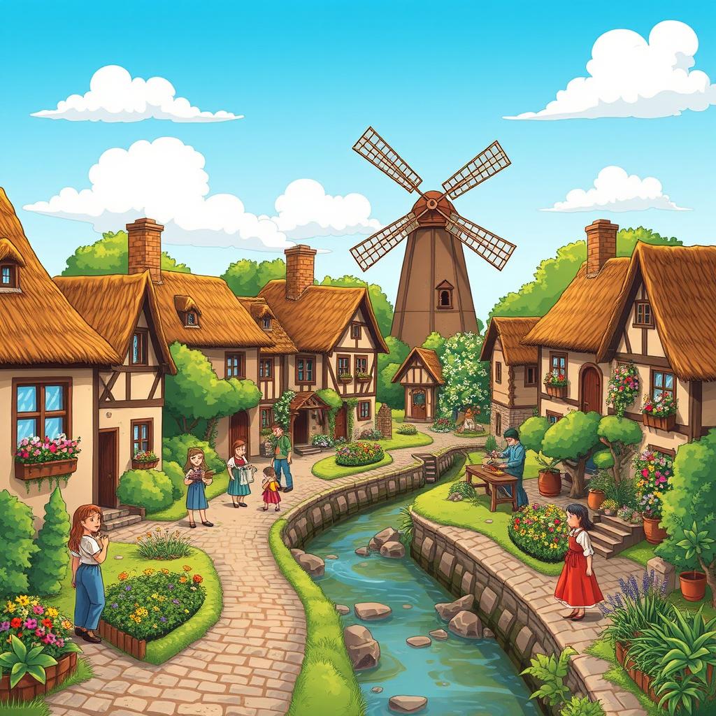Step into a Colorful Cartoon Village