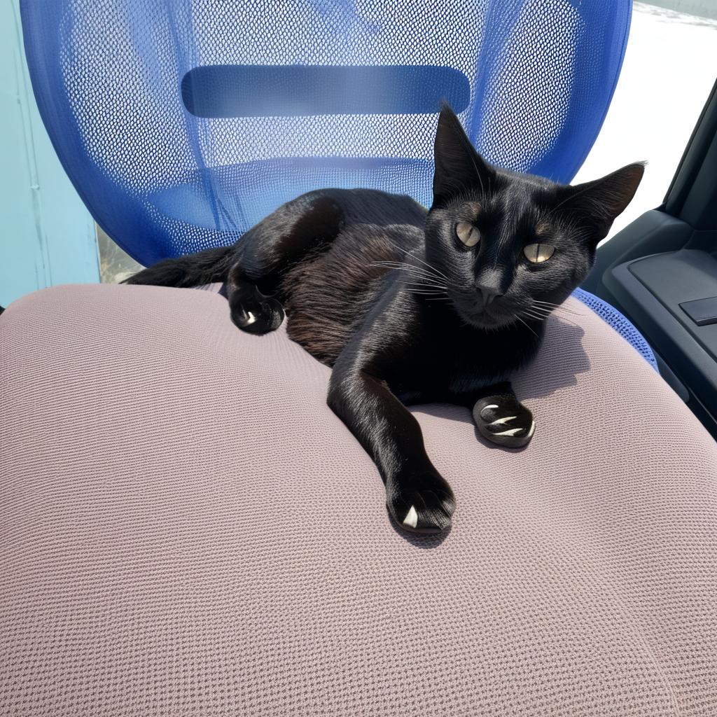 Sun-Kissed Serenity: A Black Cats Relaxing Stretch
