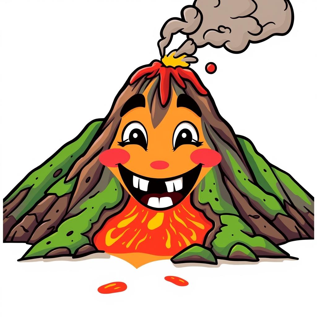 Meet the Whimsical Volcano: A Smiling Eruption of Joy!