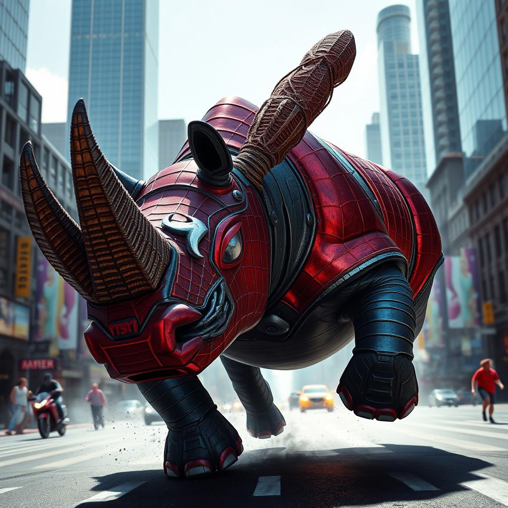 Webbed Power: The Spider-Man Hybrid Rhino