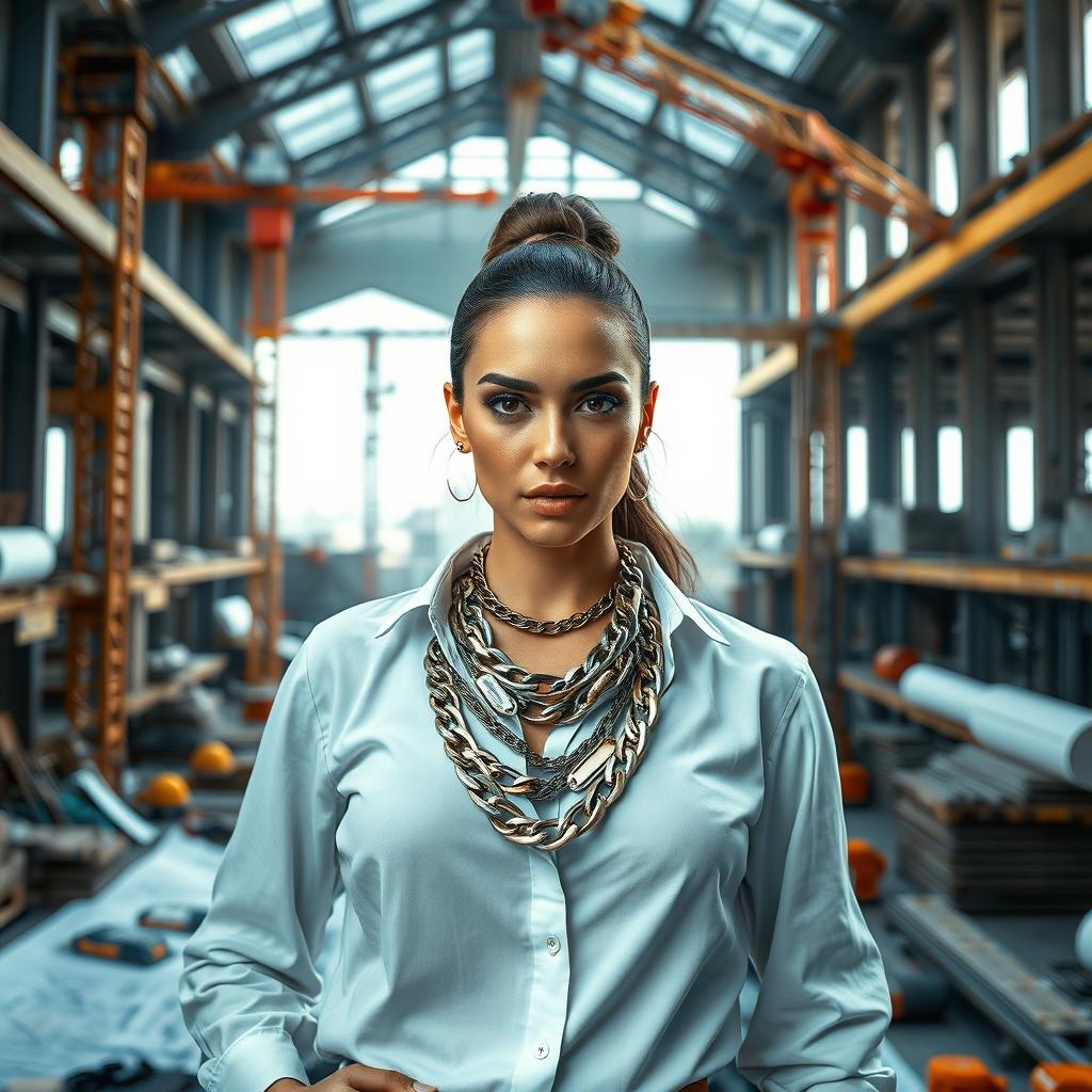 Confident Female Architect in Action