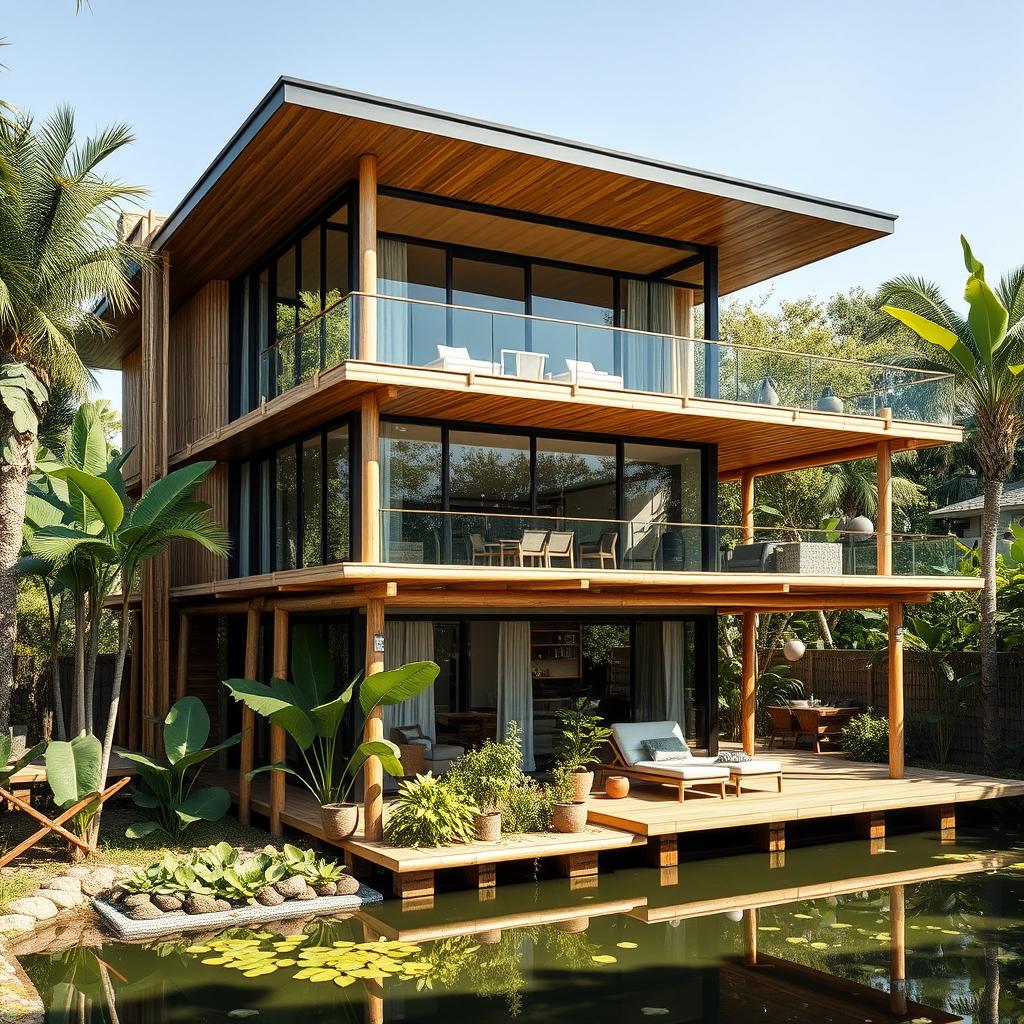 Sleek Modern Bamboo House: Nature Meets Design