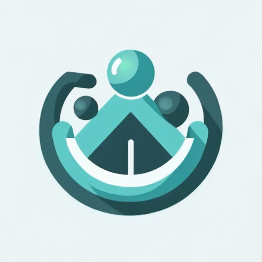 Innovative Logo Design: Blue Circle & Hand Symbol