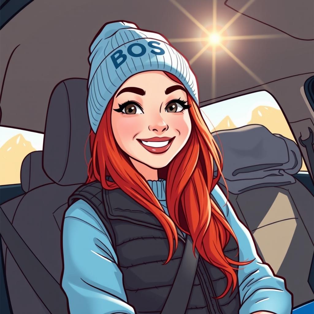 Vibrant Vibes: Stylish Cartoon Woman in the Spotlight