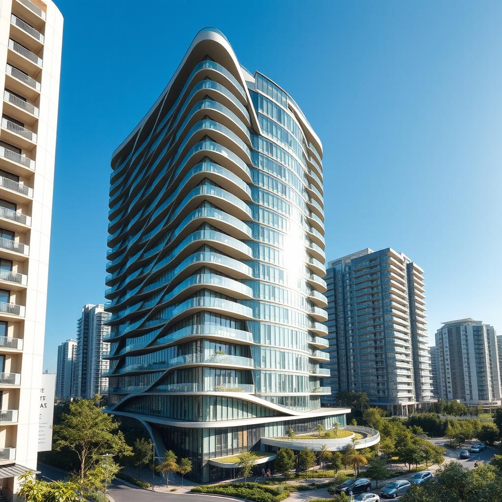 Stunning Curved High-Rise Residential Building