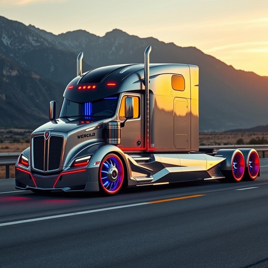 Custom Cutting-Edge Semi-Truck with Striking Rims