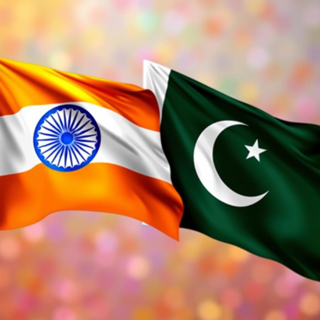 Unity in Colors: India & Pakistan Flags