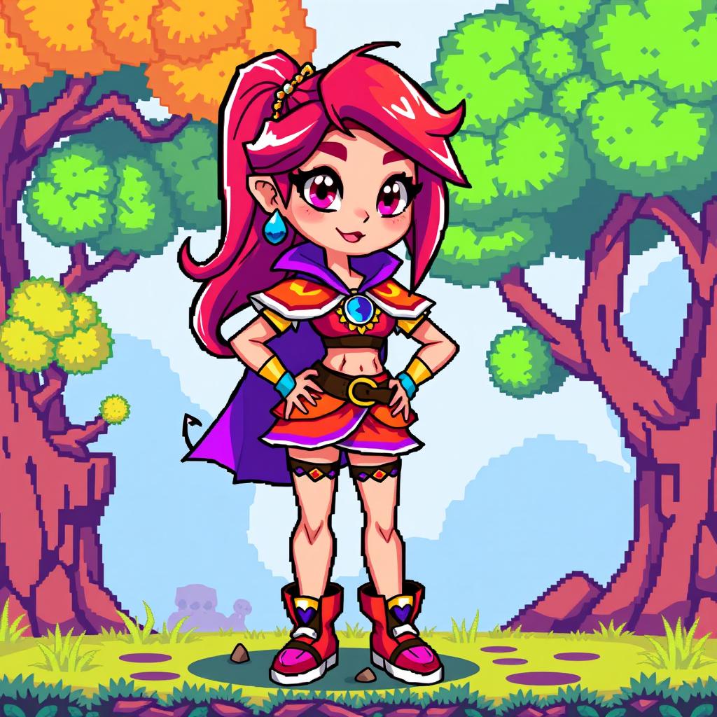 Vibrant 16-Bit Pixel Art Game Character