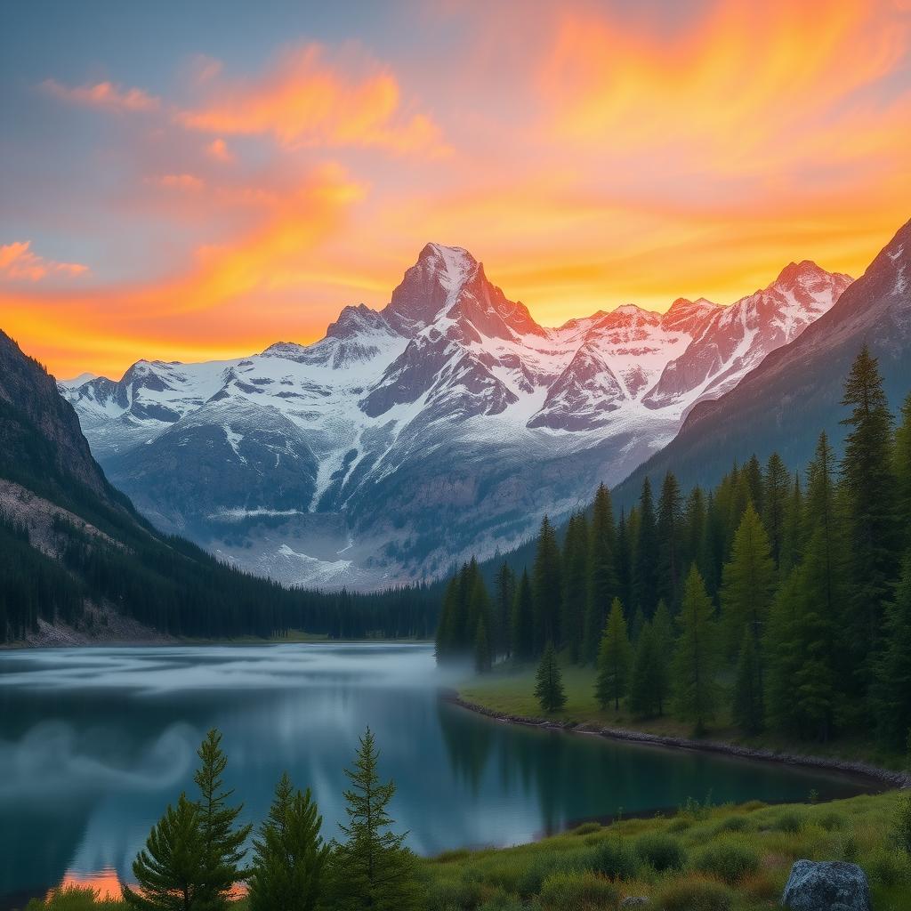 Awaken Your Senses: Sunrise Over Serene Mountains