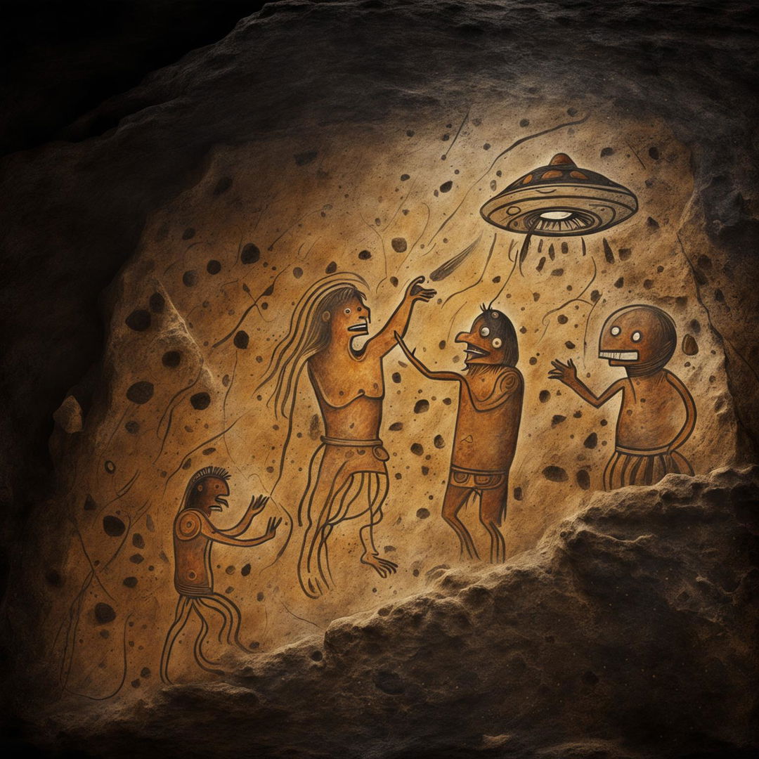 First Encounter: Ancient Cave Drawings of Alien Life