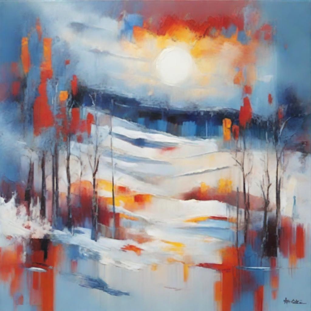 Embrace the Essence of Winter: Abstract Art