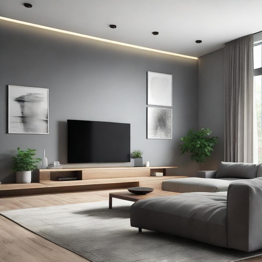 Sleek & Stylish: Modern Living Room TV Setup