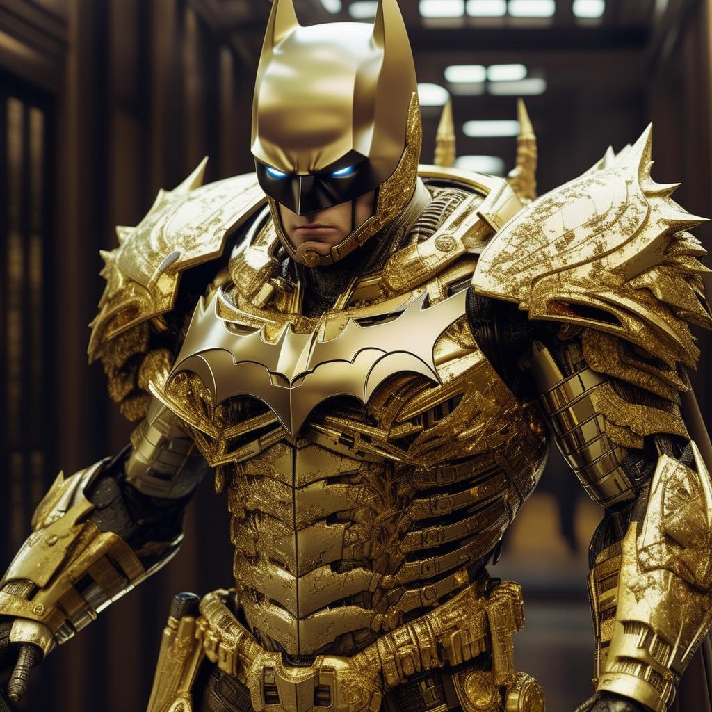 Golden Guardian: Batman in Imposing Mecha Armor